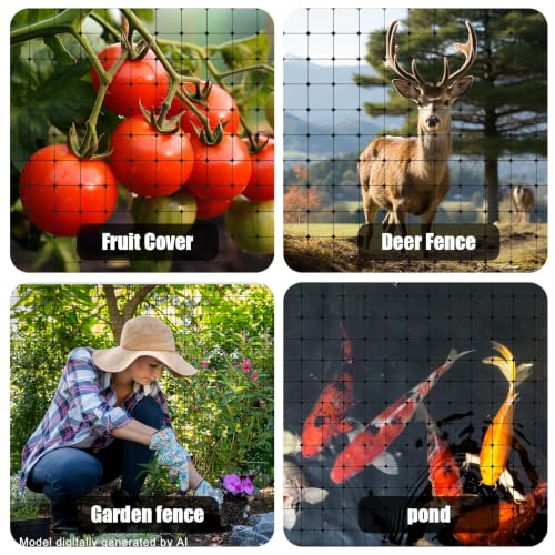 Black Bird Netting for Garden Balcony, Deer Fence Pigeon Net 7 x 100 Ft