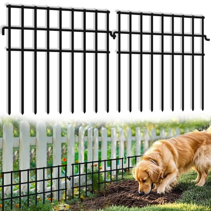 35 Panels Animal Barrier Fence No Dig, 37.92ft(L) X 12in(H) Rabbit Fences Ground Defense Border Small Metal Fencing, Dog Under Barriers Blocker for Garden, Flower Bed, Patio - size: 35 Panels, 37.92 ft(L) X 12 in(H)