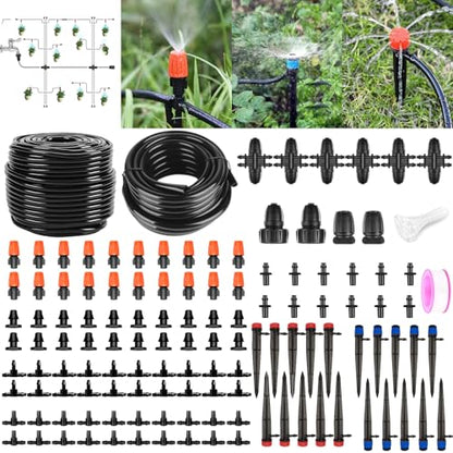 200FT+40FT Drip Irrigation System, Garden Watering System