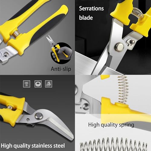 TOOLMAK 8 Inch Aviation Tin Snips, Heavy Duty Scissors - size: 8 Inch Curve Blade