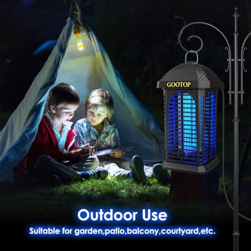 Bug Zapper Outdoor, 4200V Electric Mosquito Zapper, Bug Zapper Outdoor, Fly Traps, Fly Zapper, Mosquito Killer Indoor 3 Prong Plug, 90-130V, ABS Plastic Outer - color: JY-Black