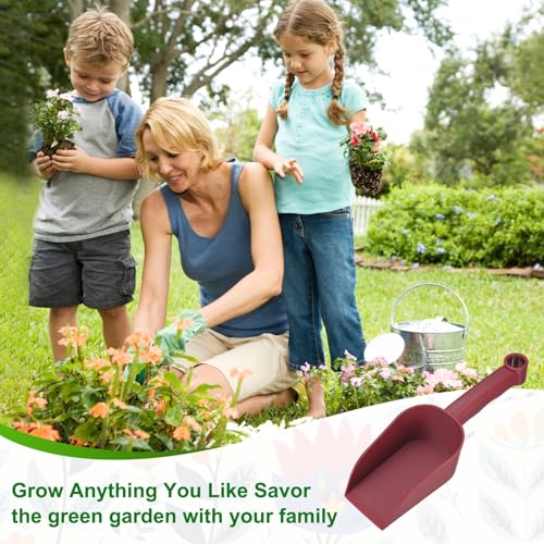 M METERXITY 2-Pack Garden Shovel Trowel Hand Shovels, 23cm/9.06 Inch Plastic Gardening Tools for Digging, Transplanting, Soil Loosening and Planting, Ergonomic Handle [Wine Red] - color: Wine Red, size: Small