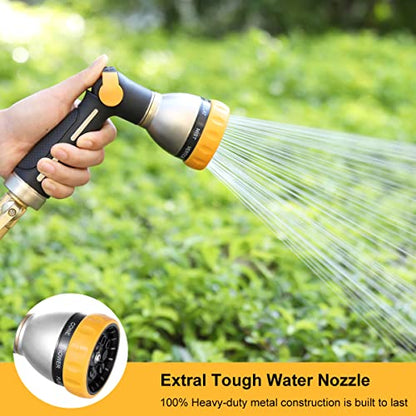 FANHAO Garden Hose Nozzle Thumb Control +16 Inches Metal Garden Hose Wand