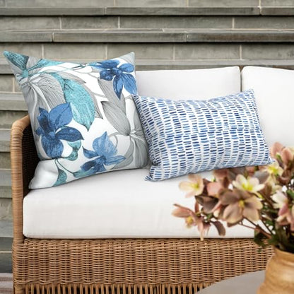 Outdoor 16x16 Inch Throw Pillow Covers Set of 2, All Weather Square Pillow Cases, Patio Cushion Pillow of Home Furniture Use, Clemens Noir Blue - color: Clemens Noir Blue, size: 16" x 16" (Pack of 2)