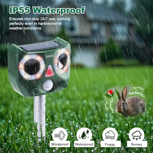 2026 Upgraded Solar Ultrasonic Animal Repeller Indoor & Outdoor