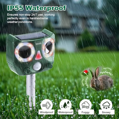 2026 Upgraded Solar Ultrasonic Animal Repeller Indoor & Outdoor