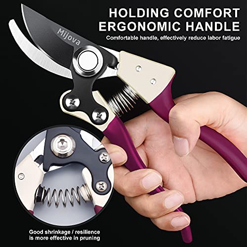 Professional Pruning Shears, Heavy Duty Garden Scissors & Flower Trimmers - color: Purple