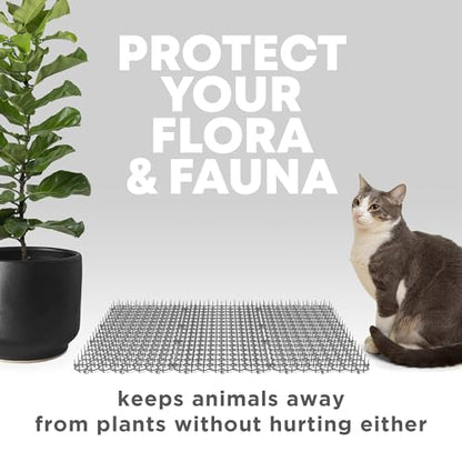 Petfolio 12 Pack Scat Mat for Cats - 16 x 8 Inch Cat Deterrent Mat with Spikes with 1 Inch Spikes, 6 Garden Staples & 10 Zip Ties. Pet Training Mat for Cat Repellent Indoor & Outdoor - size: 7.9 x 15.7 in