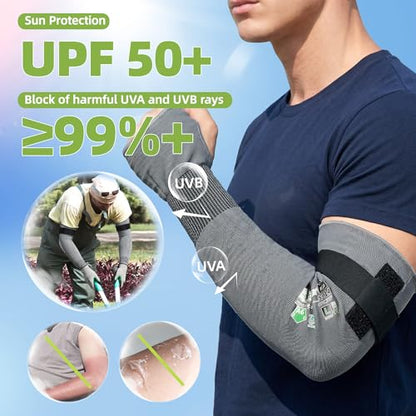 Schwer 2 Pairs 18in A6 Cut Resistant Arm Sleeves for Gardening, S914 - color: Grey-updated, size: 18 In-2 Pairs