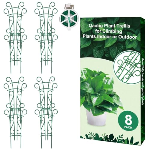 Indoor Plant Trellis for Climbing Plants, 8 Pack Garden Trellis for Potted Plants Stackable Plant Trellis Plant Stakes for Indoor Plants Accessories Flower Plant Support - size: 8 Pack