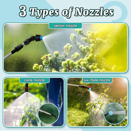 1.35 Gallon Battery Powered Sprayer, Electric Pump Sprayer in Lawn & Garden - color: Blue-green, size: 1.35 Gallon