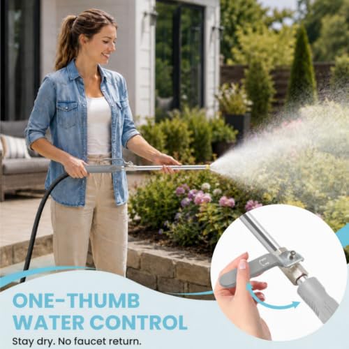 Jet Nozzle for Garden Hose, High Pressure Washer Hose Nozzle - color: Gray
