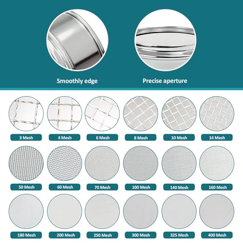 2.36" (6cm) Full 304 Stainless Steel Mini Lab Sieve, 180 Mesh(0.09mm) - size: 180 Mesh(0.09mm)/Ф2.4in(6CM)