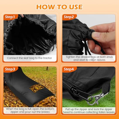 Tryly 94"x56" 420D Oxford Lawn Tractor Grass Bag for 54" Riding Mowers - size: 94 x 56 Inch