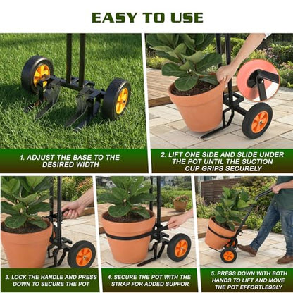 Housolution Plant Caddy with Wheels, Heavy Duty Plant Dolly for Big Pots