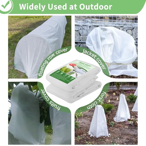 SPORTYOUTH 2Pcs Plant Covers Freeze Protection Garden Frost Cloth 10x30ft