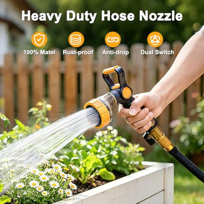 FANHAO Fireman Style Garden Hose Nozzle, Heavy Duty Metal Water Hose Nozzle