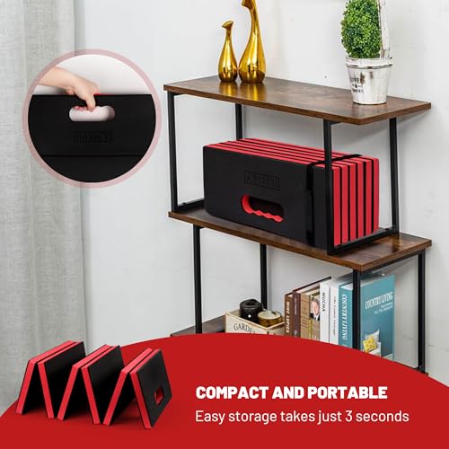 Foldable Mechanic Mat Kneeling Pad, 0.9" Extra Thick EVA Foam,Red - color: Red & Black