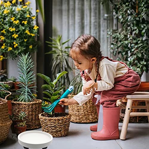 Outdoor Roll Around Plant Caddy with Wheeled Planter Pallet, Heavy Duty Plant Tray Round Planter Trolly for Moving Large Potted Trees,Ceramic Heavy Plants (Large) - color: Large
