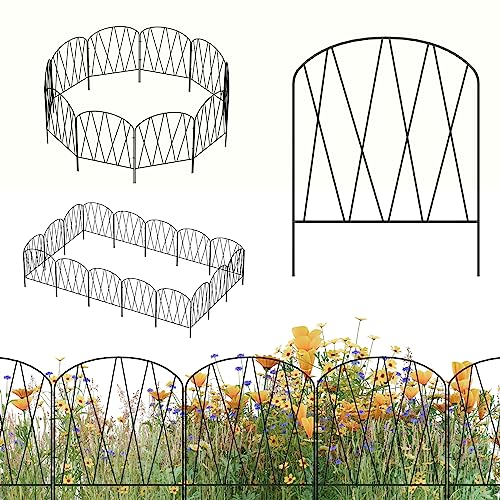 10 Pack Decorative Garden Fence 10.3 ft (L) x 15.9 in (H) Small Garden Fences Animal Barrier Arched Rustproof Garden Fence Border Rabbit Metal Flower Bed Fencing for Yard Patio Outdoor Landscape - size: 10.3 ft (L) x 15.9 in (H)