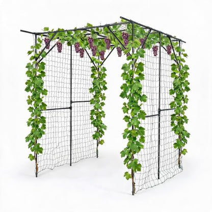 Garvee Metal Garden Arch Trellis for Climbing Plants Outdoor - color: Black-79"L*59"W*78"H