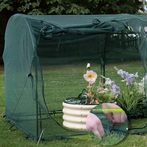 Poray Large 12.3X4FT Tunnel Plant Netting Cover,4.1FT Tall Crop Cage Tomato Netting for Vegetables&Fruits,Durable Gardening Net for Plant and Animals - style: 147*49*49inches Tunnel