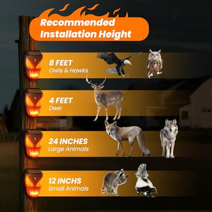 Solar Nocturnal Animal Repellent Outdoor, Waterproof Coyote Deterrent Devices with Predator Lights, Deer Repellent Devices - Repel Skunk Raccoon Opossum Fox Owl Hawk for Yard Garden Farm Chicken Coop