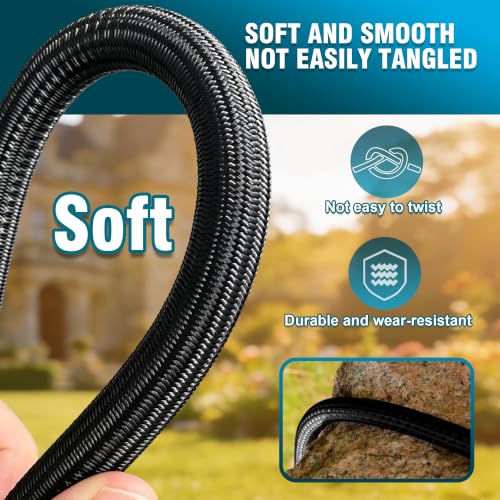 Garden Hose 25FT, Ultra Lightweight with 10-Function Nozzle - color: Black
