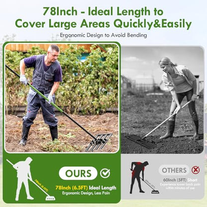 Seeutek Lawn Leveling Rake, 45" x 10" Ground Leveler - size: 45"*10"