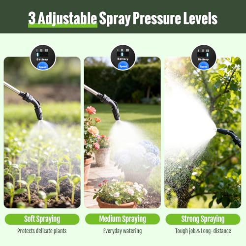Battery Powered Sprayer 2 Gallon, Electric Pump Sprayer for Lawn & Garden - color: Green, size: 2 Gallon