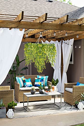 RECUTMS 4PCS Artificial Yellow Lavender Fake Hanging Plants Ivy for Outdoor - color: Yellow