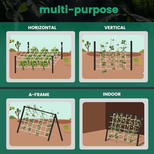 Garden Trellis Netting Roll 4x500ft 6inch Soft Mesh Nylon Heavy Duty Reinforced Garden Plant Support Trellis Net for Climbing Plants, Grape Racks, Growing Support Bean, Pea, Tomatoes,Vegetable - size: 4x500ft