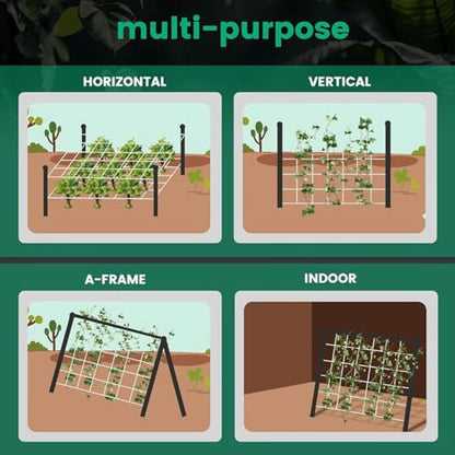 Garden Trellis Netting Roll 4x500ft 6inch Soft Mesh Nylon Heavy Duty Reinforced Garden Plant Support Trellis Net for Climbing Plants, Grape Racks, Growing Support Bean, Pea, Tomatoes,Vegetable - size: 4x500ft