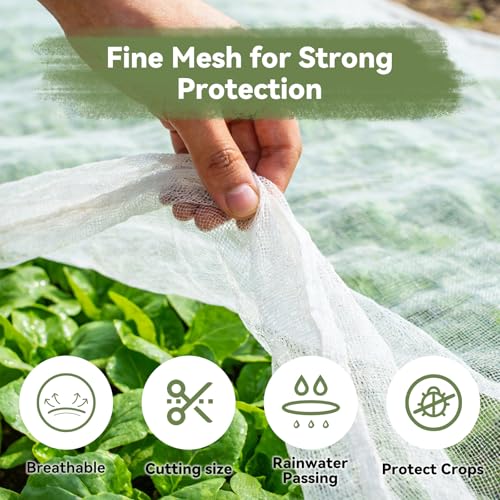 8 * 26 FT Garden Mesh Netting Protect Fruit Vegetable from Birds Bugs - size: 8 * 26 FT