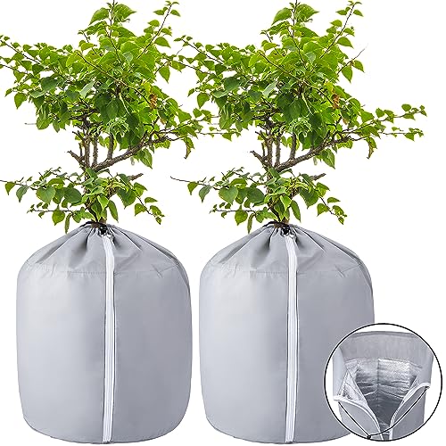 2 Pack Plant Winter Protection Pot, Anti-Frost Flower Pot Protective Bag - color: M
