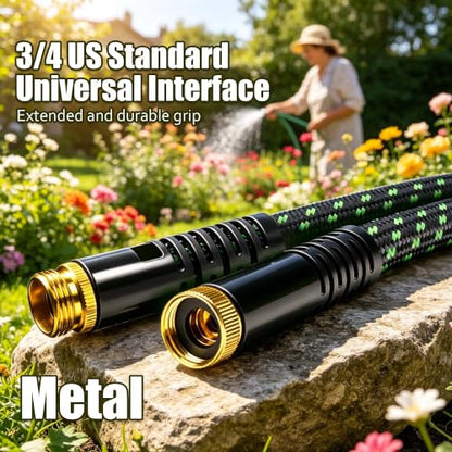 Garden Hose 25FT, Ultra Lightweight with 10-Function Nozzle - color: Green