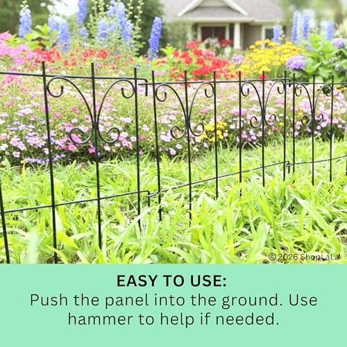 ShopLaLa Garden Fence Animal Barrier (10 Panels) 12x16.5in Black Dog Fences - size: Black x 10