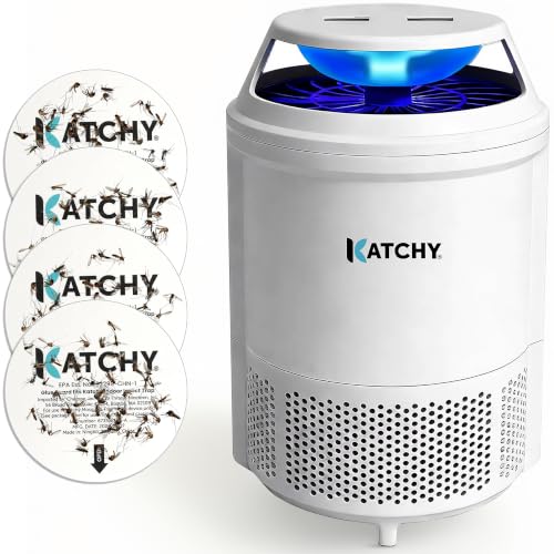 Katchy Indoor Flying Insect Trap – Catcher & Killer for Mosquitoes, Fruit Flies, Gnats & Moths – Non-Zapper with Suction & Blue Light – Ideal for Indoor Spaces, Kitchens & Plants (Original, White) - color: Pro - White