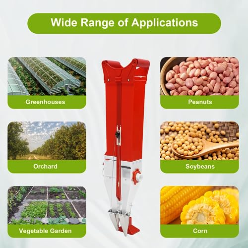 Manual Handheld Seeder Double Cylinder Seeder & Fertilizer Spreader Adjustable Handheld Seeder Fertilizer with Seeding 5 Molds Garden Plant Tool for Corn Peanut