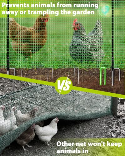 3'x50' Temporary Fence with Posts, Dog Fencing, Garden Fence Animal Barrier