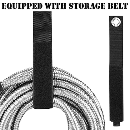 OnBrand 75FT Metal Garden Hose with Sprayer Nozzle - Stainless Steel Hose - size: 75FT