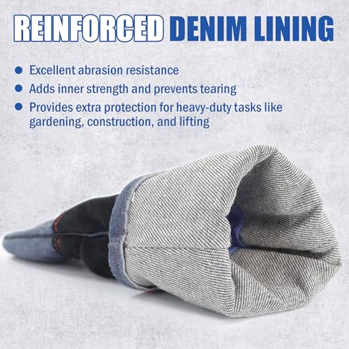 IC ICLOVER Animal Handling Gloves, Snake Bite Proof Gloves, Double Leather - color: M -14inch