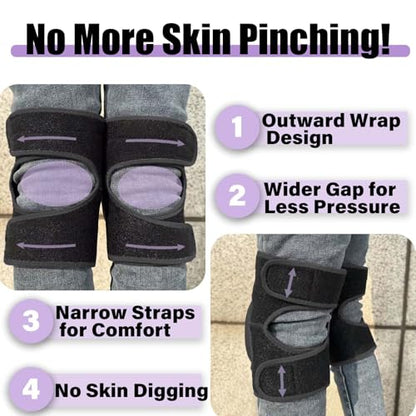 Men & Women Knee Pads - Waterproof Cushion with Straps for Adult, Black L - color: Black, size: Large