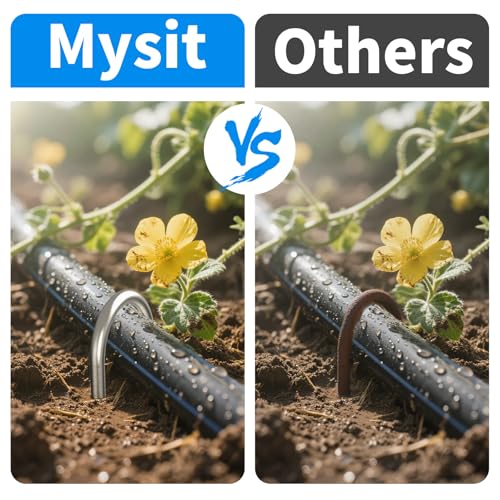 MySit 12 Inch 50 Pack Heavy Duty U Shaped Garden Stakes - size: 12 Inch