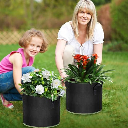 MEKOLIFE 3-Pack 5 Gallon Grow Bags, Nonwoven Planting Bags with Handles - size: 3Pack(5 Gallon)