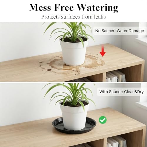 30 Pack Plant Saucer 6 Inches Plastic Drip Trays to Catch Water, Black - color: Black, size: 6 inch