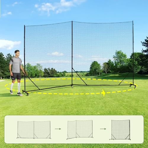 Ball Stop System - Soccer Backstop Net, Heavy Duty, High Impact, Practice Barrier - size: Movable - 1.75 inch Net, style: 20FT X 10FT