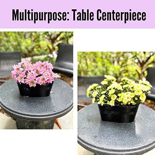 LaLaGreen Outdoor Plants Rail Planter (11.2 Inch, 15 Pack) Black Metal Iron Hanging Flower Pots Deck Railings Fence Buckets Modern Boho Style Wall Mount Window Box Plant Holder Hooks Porch Home Decor - size: 11.2" (28cm) x 15 Pack