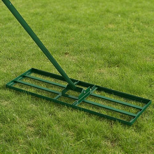 COSTWAY 30x10 Inch Lawn Leveling Rake (Green, 30"x10") - color: Green