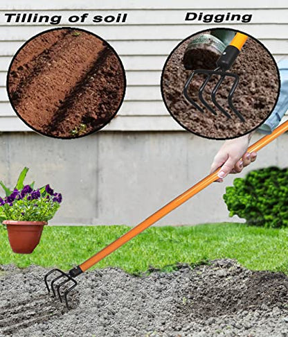 Ashman Garden Cultivator (1Pack)– Sturdy Hand Tiller/Cultivator – Heavy Duty Blade for Digging, Loosening Soil and Weeding – Rubber Grip Handle for a Strong Hold – Rust Resistant - size: 1 Pack